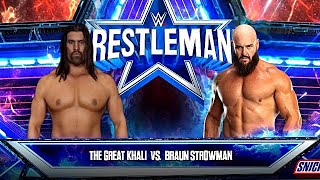 Braun Strowman Vs The Great Khali  WWE  WWE2K23  Game Play  MjB [upl. by Apilef]