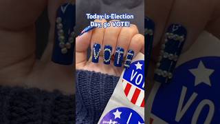 💙 VOTE Today is Election Day make your voice be heard VOTE votenails electionnails holotaco [upl. by Adiari]