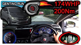 BOLT ON TURBO Honda City GM6 6MT  Malaysia POV Genting Run 冲上云霄 CC Subtitle [upl. by Duffie]