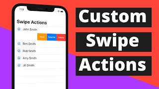 Swift Custom TableView Swipe Actions 2021 Xcode 12 Swift 5  iOS Development [upl. by Lohner]