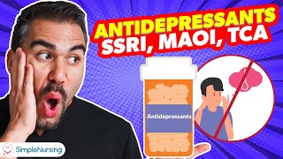 Pharmacology  Antidepressants  SSRI MAOI TCA SNRIs nursing RN PN MADE EASY [upl. by Boffa881]