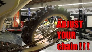 RMZ 450 CHAIN ADUSTMENT  How To  2007 [upl. by Siva]