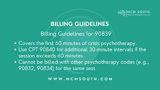 CPT Code 90839 Crisis Therapy Overview by MCM SOUTH [upl. by Revkah981]