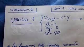 G1 E1 Maximización Utilidad preferencias CobbDouglas Bienes Normales Típicos e Indiferentes [upl. by Kaja]