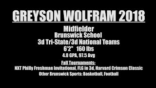 Greyson Wolfram  Brunswick School 2018  Lacrosse Highlights [upl. by Eillat]