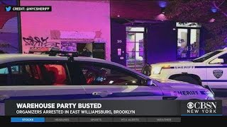 Organizers Arrested After Police Bust Halloween Warehouse Party In Brooklyn [upl. by Dnaletak]