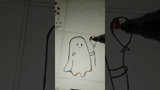 Cute ghost drawing ❤ subscribe and support My channel 🙏☺ like  comment plz 🙏 art cuti artwork 💕 [upl. by Maida]