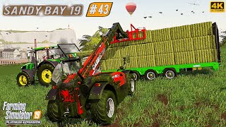 Making Straw Pellets Raking Baling amp Hauling Hay Plowing ⭐ Sandy Bay 19 43 ⭐ FS19 4K TimeLapse [upl. by Eirrot530]