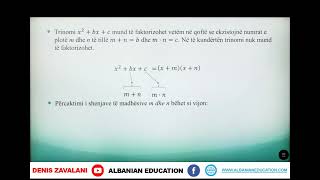 8 02 060 Java 15 Matematikë faktorizimi i trinomit [upl. by Evered419]