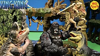 New King Kong Vs Godzilla VRex amp Foetodon On Skull Island Playset Playmates Toys Unboxing [upl. by Nanette323]