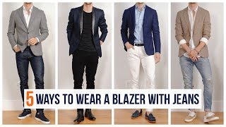 How to Wear A Blazer With Jeans  Casual Men’s Fashion  Spring Outfit Inspiration [upl. by Canty]