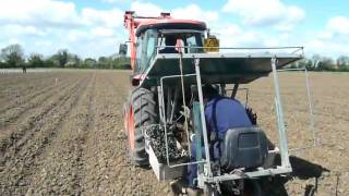 Machine planting grape vines in Lincolnshire England [upl. by Anivla]