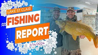 Lake St Clair Ice Fishing Report 2142024 [upl. by Yelats]