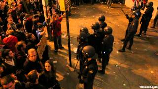 Police attack protesters in Madrid S25 [upl. by Kosak75]