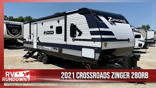 2021 Crossroads Zinger 280RB Rear Bath With Washer Dryer Prep Travel Trailer Camper at Southern RV [upl. by Leahcimnaes]