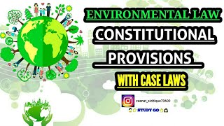 CONSTITUTIONAL PROVISION FOR ENVIRONMENT PROTECTION IN INDIA IN HINDI  ENVIRONMENT Protection [upl. by Rexford]