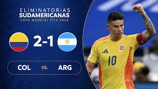 COLOMBIA vs ARGENTINA 21  RESUMEN  ELIMINATORIAS SUDAMERICANAS  FECHA 8 [upl. by Nason107]