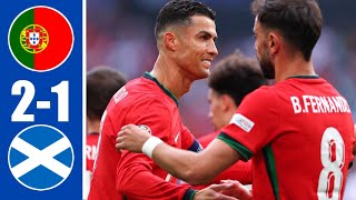 Portugal vs Scotland 21 highlights Ronaldo late winner and Bruno Fernandes goal [upl. by Clementia]