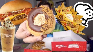 Krispy Kreme Donuts Sonic Taco Bell ASMR MUKBANG CHEAT DAY 😋 [upl. by Len]