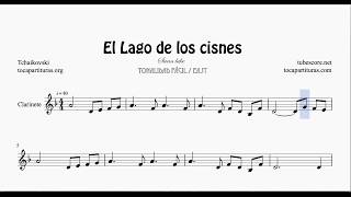 El Lago de los Cisnes Partitura Fácil de Clarinete [upl. by Lapo]