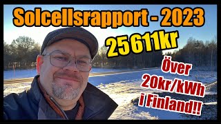 Årsrapport för solcellerna  2023 Över 20krkWh i Finland [upl. by Todhunter106]