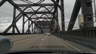 Crossing Pulaski Skyway Bridge New Jersey [upl. by Nodnyl]