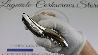 Prestige Laguiole Corkscrew Damascus Blade amp Horn Tip [upl. by Korns]