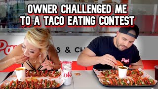 RESTAURANT OWNER CHALLENGED ME TO A TACO EATING CONTEST  Papis Churros and Tacos RainaisCrazy [upl. by Bridwell]