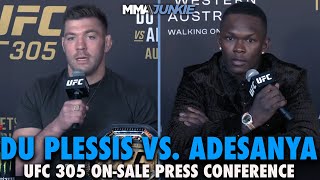 Dricus Du Plessis Israel Adesanya Clash Over Origins of Beef at First Press Conference  UFC 305 [upl. by Anada979]