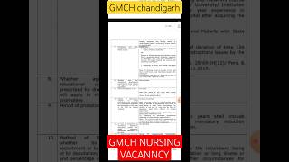 GMCH chandigarh Nursing vacancy 2024 [upl. by Naples89]