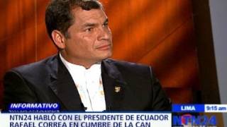 Rafael Correa asegura que quothay plena libertad de expresión en Ecuadorquot pese a informe de la SIP [upl. by Nagoh]