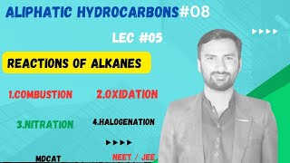 Reactions of alkane  Halogenation of alkane  CombustionOxidationNitration mdcat [upl. by Ariajaj460]