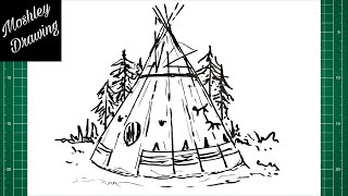 How to Draw a Native American Teepee [upl. by Hars]