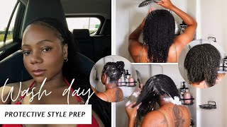 My wash day before a protective style prep routine for length retention and growth naturalhair [upl. by Yentiw]