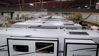 Tour Venture RVs Plant 8 where Stratus SportTrek travel trailers and fifth wheels are made [upl. by Ecikram]