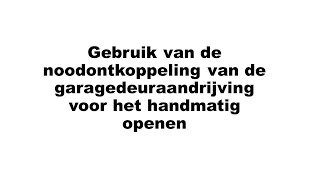 Handmatig ontkoppelen van garagedeur bij spanningsuitval Liftmaster garagedeuropener [upl. by Aneeuqahs559]