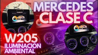 MERCEDES CLASE C W205  Iluminación ambiental [upl. by Lletnahs]