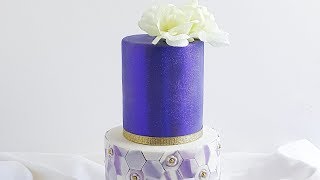 Super Cute Purple Glitter Cake Rosies Dessert Spot [upl. by Anet]