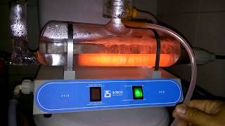 simple distillation water process  distillation chemistry on laboratory  distillation apparatus [upl. by Norword]