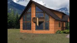 Simple Home Designs with a loft chalet lodge style  Log Timber Frame Post and Beam and SIP [upl. by Shank]