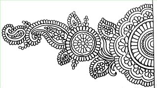 Simple Henna Mehndi Design On Paper  Jana Art Live [upl. by Alehtse]