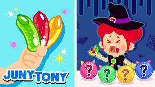 Colorful Halloween Desserts 🎃🍬｜What Does It Taste Like｜Cartoon｜Kids Songs｜JunyTony [upl. by Clarabelle]