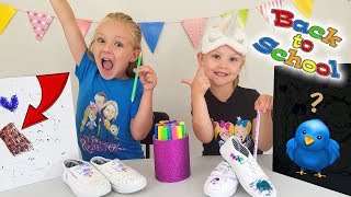 3 Marker Challenge Coloring Shoes amp Back to School Supplies [upl. by Annoyed]