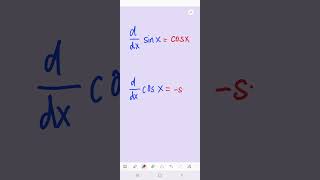 Sine and cosine differentiation math mathshorts calculus [upl. by Gnuhp]