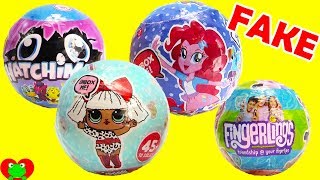 Opening FAKE Mania LOL Dolls My Little Pony Hatchimals and Fingerlings [upl. by Aihseyn]