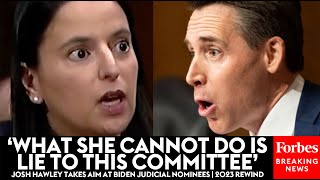 SUPERCUT Josh Hawley Shows No Mercy To Key Biden Judicial Nominees  2023 Rewind [upl. by Eelinnej490]