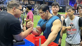 SCHOOLBOY VS Whole Gym in Thailand  Arm Wrestling 2023 [upl. by Garik]