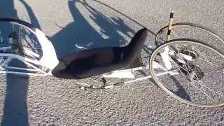 Vacuum Velocipede Recumbent Trike Walk around tour on pavement [upl. by Rawley126]