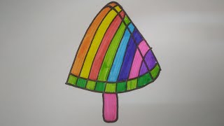 very easy watermelon icecream drawing and colouringstep by step for kids [upl. by Nora]