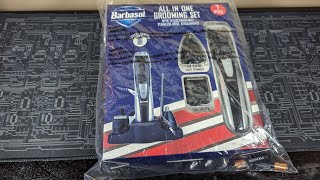 Barbasol all in one Grooming Set 7 piece unboxing [upl. by Enorej]